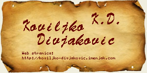 Koviljko Divjaković vizit kartica